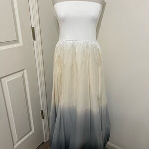Zara Combination Ombre Maxi Bubble Hem Dress Size M Like New Condition